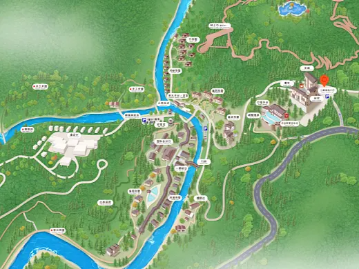 蓬溪结合景区手绘地图智慧导览和720全景技术，可以让景区更加“动”起来，为游客提供更加身临其境的导览体验。